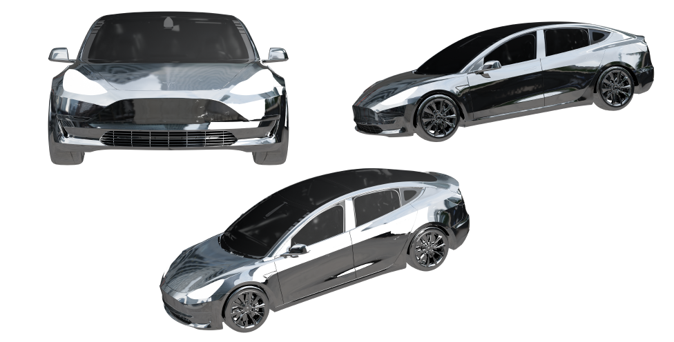 Chrome Tesla Model 3 Pack