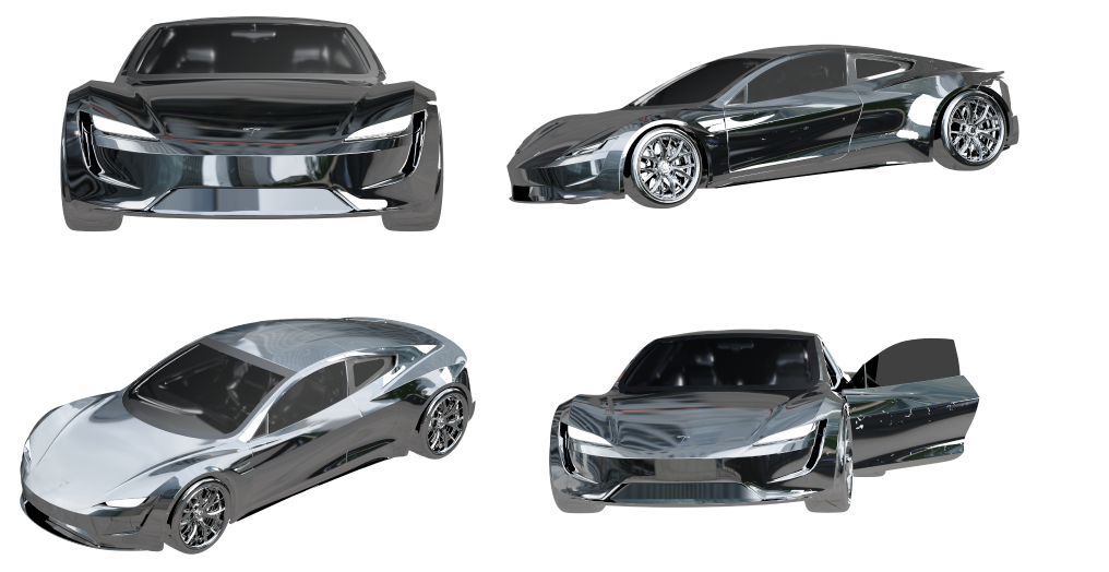 Chrome Tesla Roadster Pack